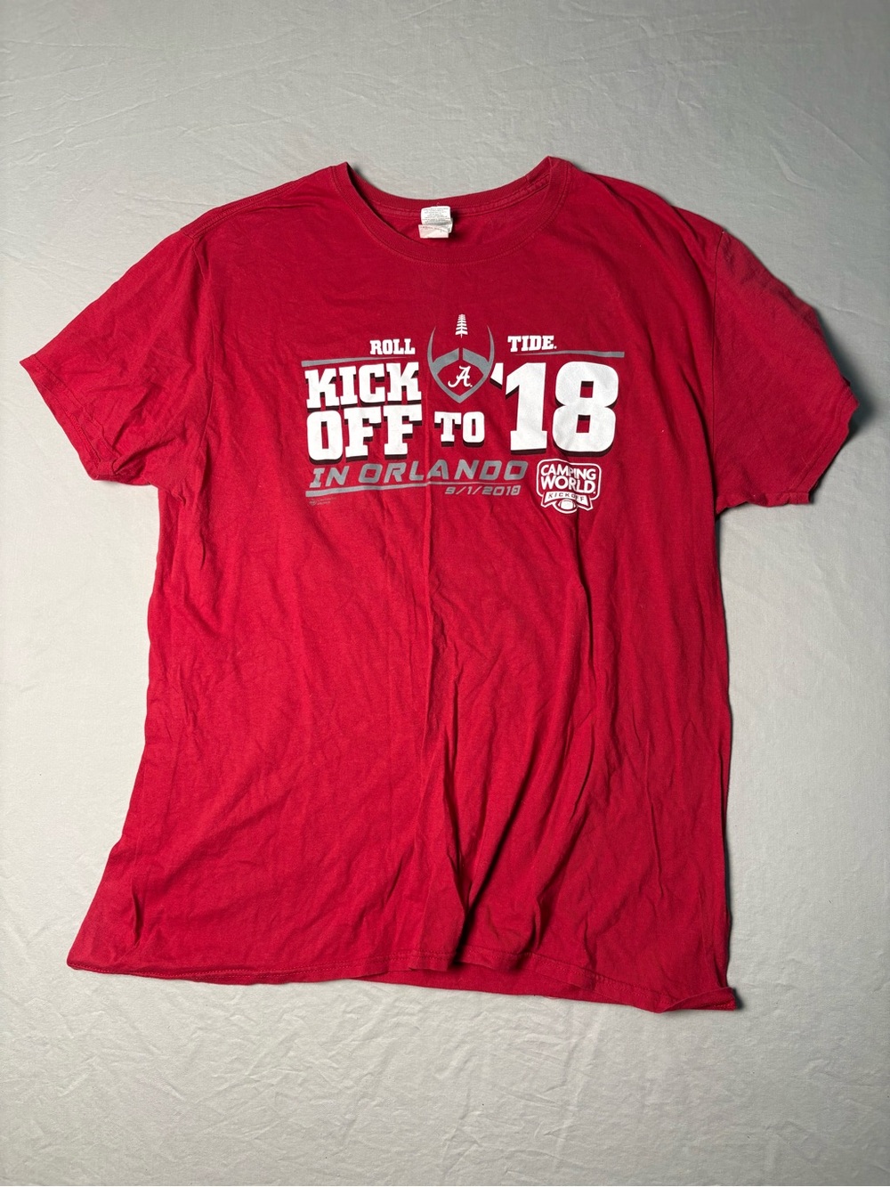 Gildan Red 'Kick Off to 18' Alabama Graphic Tee